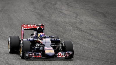Max Verstappen of Toro Rosso drives his STR10 car during F1 winter testing on Monday in Jerez, Spain. Roman Rios / EPA