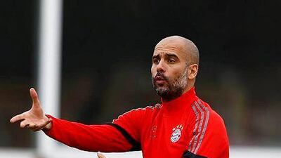 Manager Pep Guardiola has already led Bayern Munich to victory in the UEFA Supercup, FIFA Club World Cup, Bundesliga and DFB-Pokal while they are on course to defend the latter two titles this season. REUTERS/Michaela Rehle