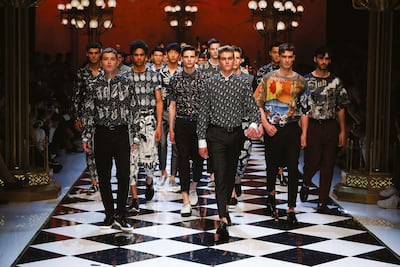 Presley Gerber walks the runway for Dolce & Gabbana in 2017. Photo: Dolce & Gabbana