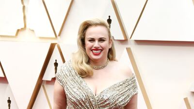 Rebel Wilson, wearing gold sequinned Jason Wu, arrives for the 92nd Academy Awards ceremony at the Dolby Theatre in Hollywood on February 9, 2020. EPA