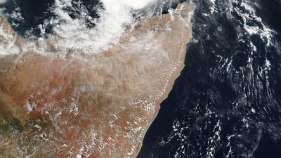 This November 9, 2015 Nasa satellite photo shows Tropical Cyclone Megh in the Gulf of Aden. Nasa handout/AFP Photo