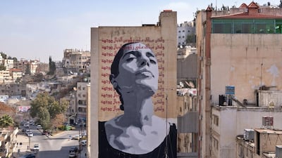‘The Breaking the Silence’ mural on Arar Street in Amman took six days to complete. Courtesy Muhammad Emad
