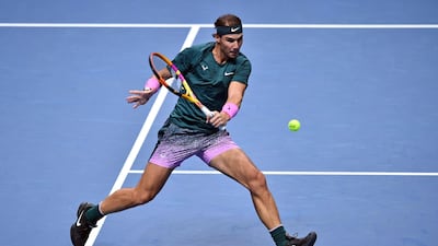 Spain's Rafael Nadal returns against Austria's Dominic Thiem. AFP