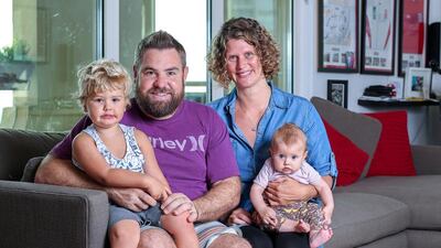 Sandy Joy-Rubin and Matt Rubin with their children, Sam and Grace. Victor Besa for The National