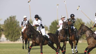 The patronage of Royals such as Sheikha Maitha bint Mohammad bin Rashid Al Maktoum, left, and a love for horses is needed for the elitist sport to grow. Razan Alzayani / The National