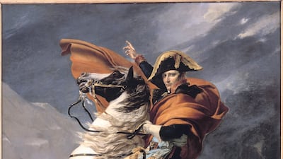 Napoleon Crossing the Alps by Jacques-Louis David (1803) was loaned to Louvre Abu Dhabi from 2017 to 2021. Photo: Palace of Versailles Museum