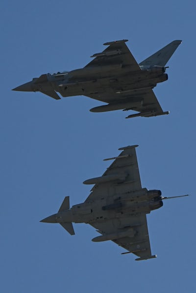 Typhoons from Britain's RAF and the Italian air force. AFP