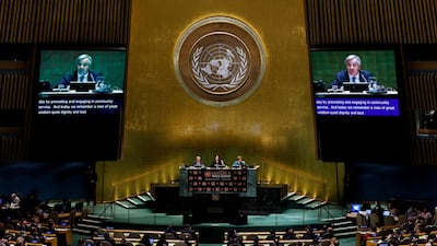 United Nations Secretary-General Antonio Guterres speaks at the Nelson Mandela Peace Summit during the 73rd session of the General Assembly of the United Nations at United Nations Headquarters in New York. EPA