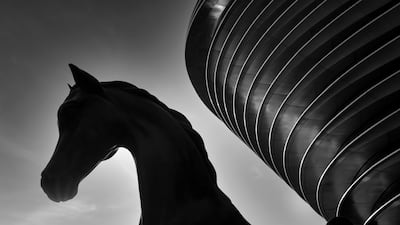 The Mare and the Foal sculpture outside Alif - The Mobility Pavilion. Photo: Expo 2020 Dubai