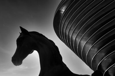 The Mare and the Foal sculpture outside of Alif - the Mobility pavilion. Photo: Expo 2020 Dubai