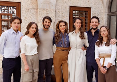 Queen Rania with members of her family. Queen Rania / Instagram