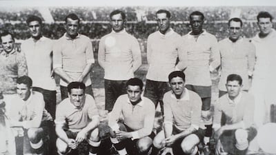 The Uruguayan football team in 1930. Getty Images