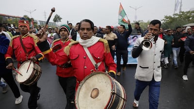 Supporters of the Bangladesh Nationalist Party join a rally in Dhaka to welcome acting chairman Tarique Rahman after his return from London following exile of 17 years. Reuters