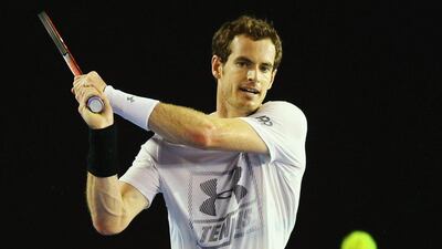 Andy Murray during a practice session at Melbourne Park ahead of the Australian Open. Michael Dodge / Getty Images
