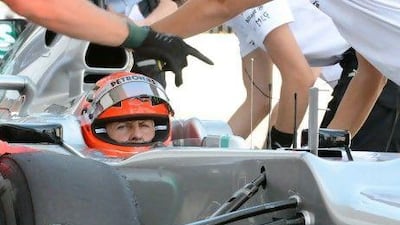 Michael Schumacher crashed during practice for the Japanese Grand Prix.