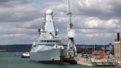 HMS Diamond moored in Portsmouth Naval Base. Getty Images