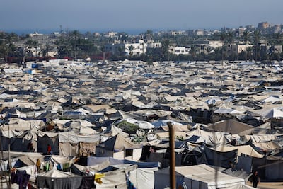 A tent camp for displaced Palestinians in Deir Al Balah, central Gaza. Reuters