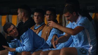 Carlos Tevez, centre, has caused anger with his refusal to come on as a substitute for Manchester City against Bayern Munich.