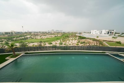 Views over the Dubai Hills Golf Club from the elevated corner plot. Courtesy Allsopp & Allsopp