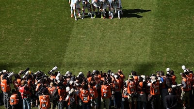 Argentina players pose for a team photo prior to their match against Switzerland on Tuesday at the 2014 World Cup in Sao Paulo, Brazil. Matthias Hangst / Getty Images