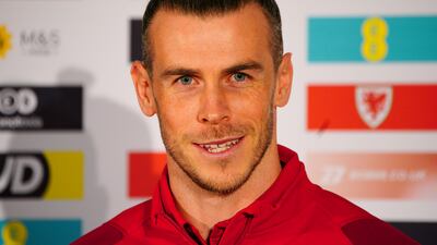 Wales World Cup captain Gareth Bale on Monday. He and his team might have to play on without four fans who are stuck at the Saudi border. PA