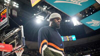 LA Lakers forward LeBron James during the game against Denver Nuggets. AP