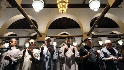 Muslims take part in evening prayers on Laylat Al Qadr at Al Azhar mosque in Cairo, Egypt, on June 11, 2018. Mohamed Abd El Ghany / Reuters