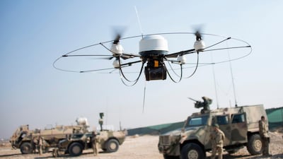 A Mikado drone used by German troops at Camp Marmal in Mazar-e-Sharif in December 2013. Drones have long been used in Afghanistan's conflict, especially by US forces, but are now being adopted by Taliban insurgents. AFP