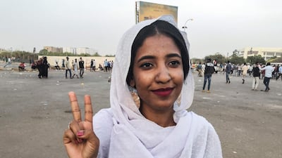 Dubbed online as "Kandaka", or Nubian queen, she has become a symbol of the protests. AFP