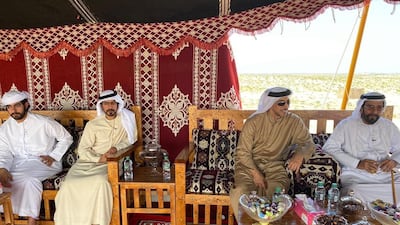 Sheikh Mansour bin Zayed, Deputy Prime Minister and Minister of Presidential Affairs, and Sheikh Tahnoun bin Mohammed visit Ghanada in Abu Dhabi on Thursday. Wam