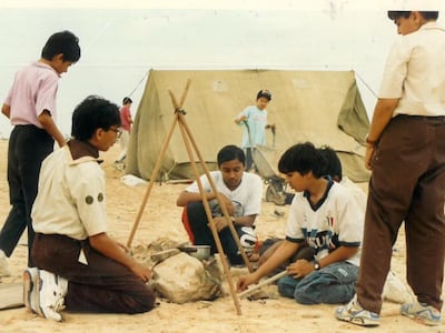 Pupils on a trip to the desert. Photo: Khadija Darwish Alqubaisi