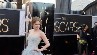 Amy Adams, in Oscar de la Renta, attends the 85th Academy Awards on February 24, 2013. EPA
