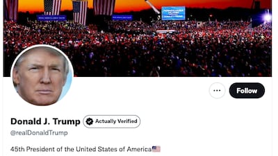 Donald Trump's Twitter account, which was reinstated late last year. Photo: Twitter