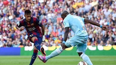 Neymar, left, scored three times for Barcelona. David Ramos / Getty Images
