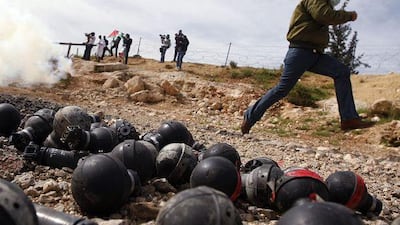 Israel has asked the Palestinian Authority to clamp down on protests, such as this one near Ramallah on Friday.