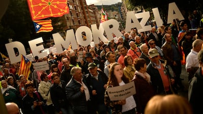 The demand for Catalan independence has unleashed all sorts of demons in Spanish society. AP Photo/Alvaro Barrientos