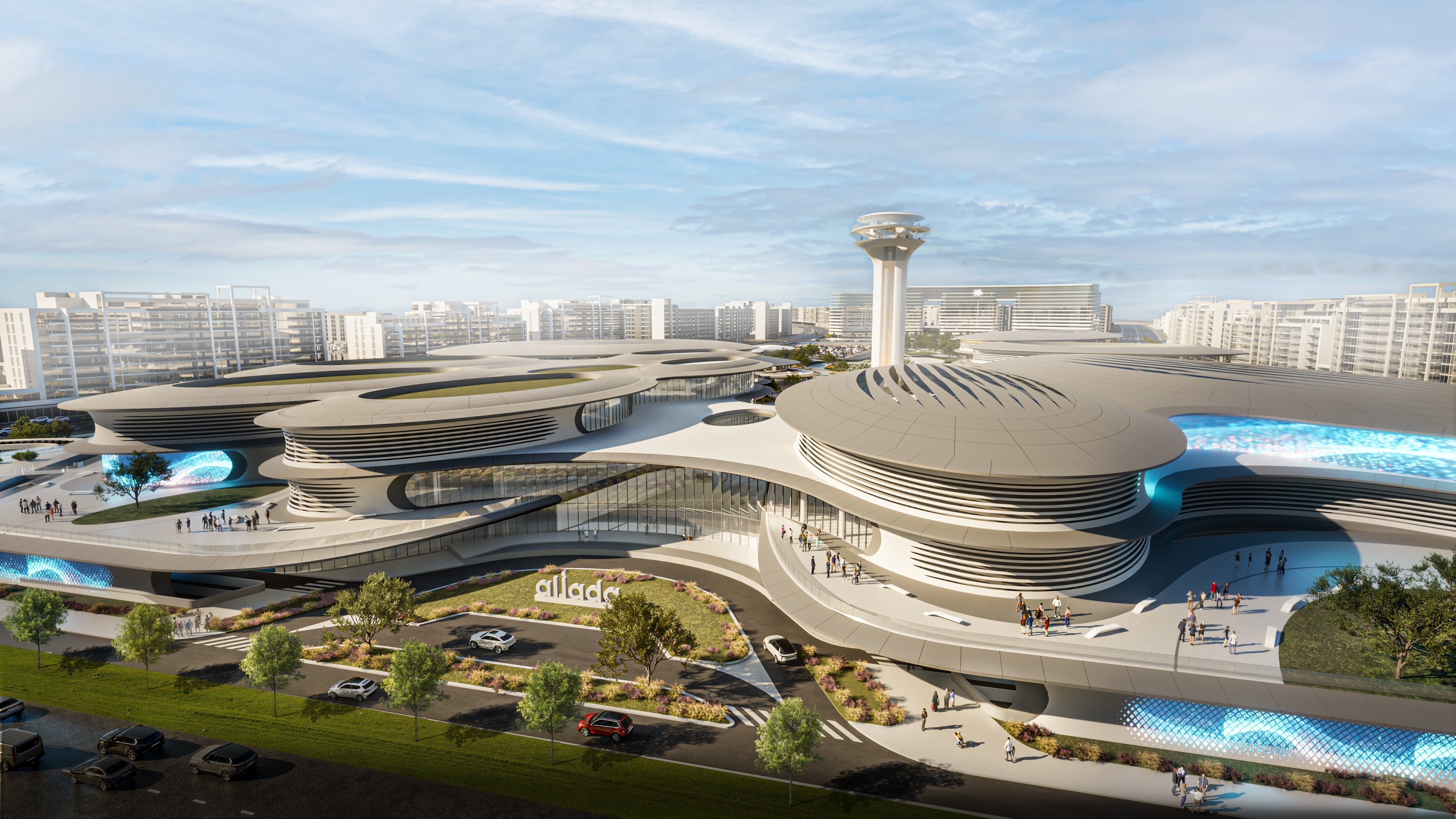 Arada said there will be a showpiece water feature and observation tower as part of the mall plans. Photo: Arada