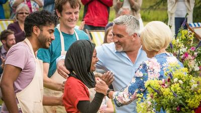 Nadiya Jamir Hussain, 30, defeated finalists Tamal Ray, a trainee anaesthetist of Indian origin, and Ian Cumming, a travel photographer sometimes employed by the Dalai Lama, in the final of the BBC’s Great British Bake Off. Courtesy of BBC