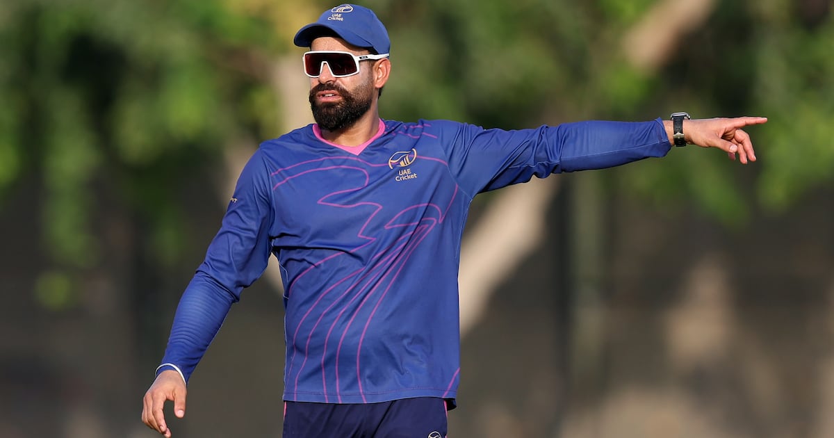 Cầu thủ UAE Harpreet Bhatia tại ICC Academy ở Dubai. Chris Whiteoak / The National (Ảnh: The National)