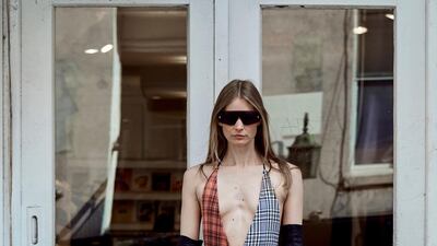 Tartan at the Assembly New York show during New York Fashion Week