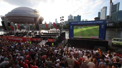 Thousands of people in Germany, such as the ones seen here in Frankfurt, caught the bug as the competition wore on.