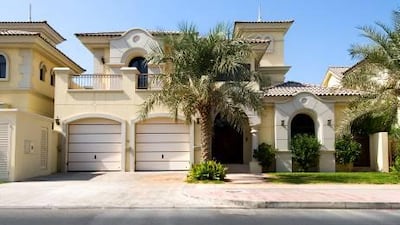 The four bedroom villa on Frond C of The Palm Jumeirah looks neat and well cared for.