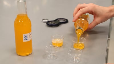 Flavour tasting at the beverages lab.