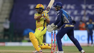 Ambati Rayudu of the Chennai Super Kingsduring the IPL match against Mumbai Indians in Abu Dhabi on Saturday. Sportzpics / BCCI