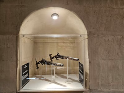 Weapons on display alongside old jewellery. Katy Gillett for The National