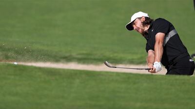 Tommy Fleetwood of England in action during the second round of the DP World Tour Championship at Jumeirah Golf Estates in Dubai. EPA