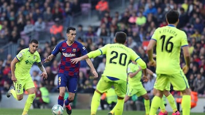 Barcelona's Sergio Busquets during the match against Getafe at Camp Nou. AP