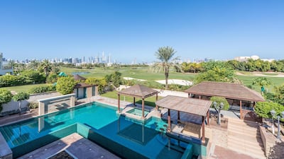 The rear of the house backs on to the Address Montgomerie golf course. Courtesy LuxuryProperty.com