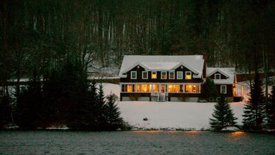 The historic Balsams resort next to the Hale House, where midnight voting takes place as part of the first ballots cast in the US Presidential Election, in Dixville Notch. AFP