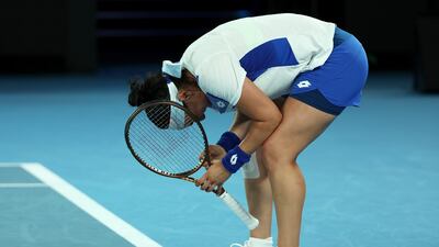 Ons Jabeur, the second seed, was beaten in three sets. Getty